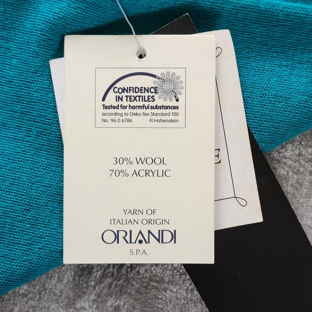 VTG I.K.C. Green Italian Orlandi Wool Blend Mock Neck Knit Sweater Dress M‎ New - Picture 10 of 16
